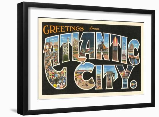 Greetings from Atlantic City, New Jersey-null-Framed Art Print