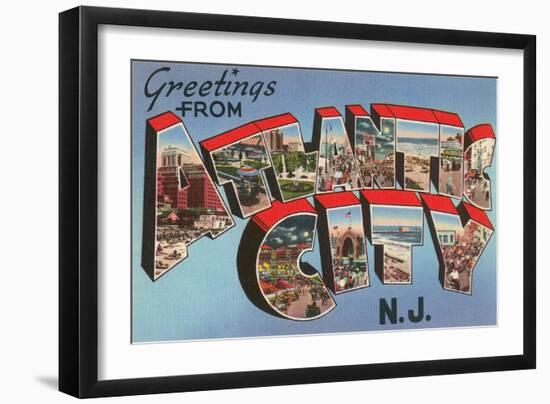 Greetings from Atlantic City, New Jersey-null-Framed Art Print