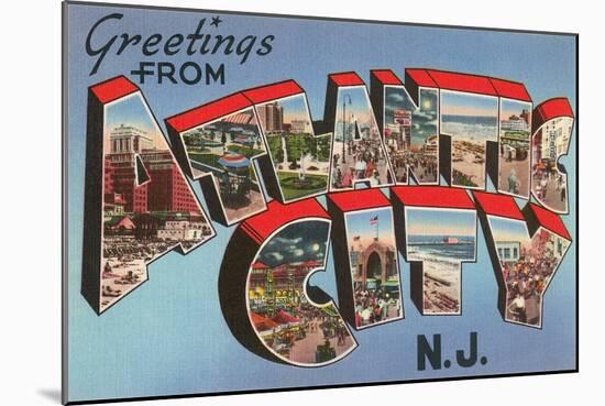 Greetings from Atlantic City, New Jersey-null-Mounted Art Print