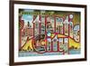 Greetings from Atlantic City, New Jersey-null-Framed Premium Giclee Print