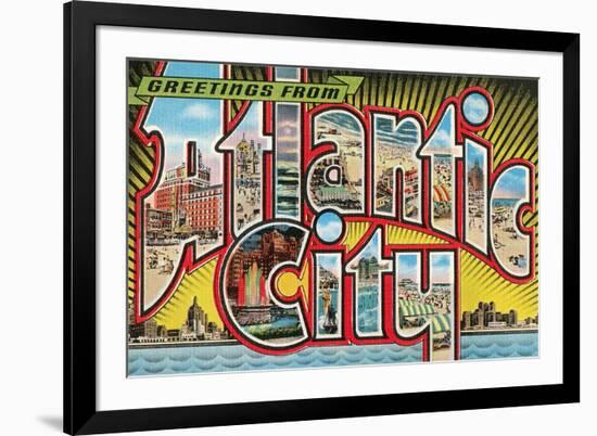 Greetings from Atlantic City, New Jersey-null-Framed Premium Giclee Print