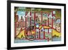 Greetings from Atlantic City, New Jersey-null-Framed Premium Giclee Print