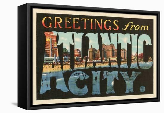 Greetings from Atlantic City, New Jersey-null-Framed Stretched Canvas