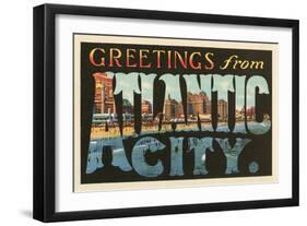 Greetings from Atlantic City, New Jersey-null-Framed Art Print