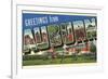 Greetings from Auburn, Alabama-null-Framed Premium Giclee Print