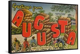 Greetings from Augusta, Georgia: a Busy Day in the Cotton Field, 1943-null-Framed Stretched Canvas