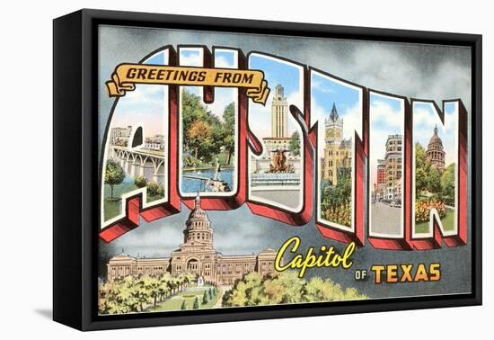 Greetings from Austin, Capitol of Texas-null-Framed Stretched Canvas