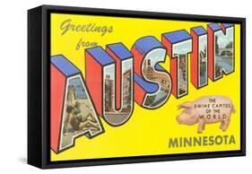 Greetings from Austin, Minnesota-null-Framed Stretched Canvas