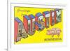 Greetings from Austin, Minnesota-null-Framed Premium Giclee Print