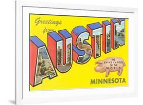 Greetings from Austin, Minnesota-null-Framed Art Print