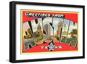 Greetings from Austin, Texas-null-Framed Art Print