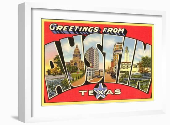 Greetings from Austin, Texas-null-Framed Art Print