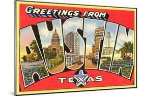 Greetings from Austin, Texas-null-Mounted Art Print