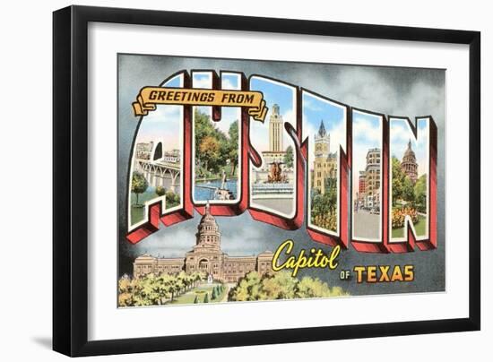 Greetings from Austin, Texas-null-Framed Art Print