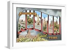 Greetings from Austin, Texas-null-Framed Art Print