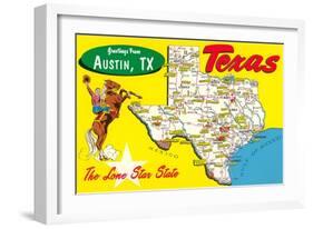 Greetings from Austin, Texas-null-Framed Art Print