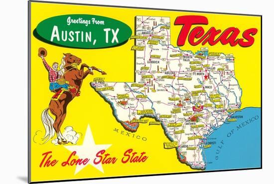 Greetings from Austin, Texas-null-Mounted Art Print