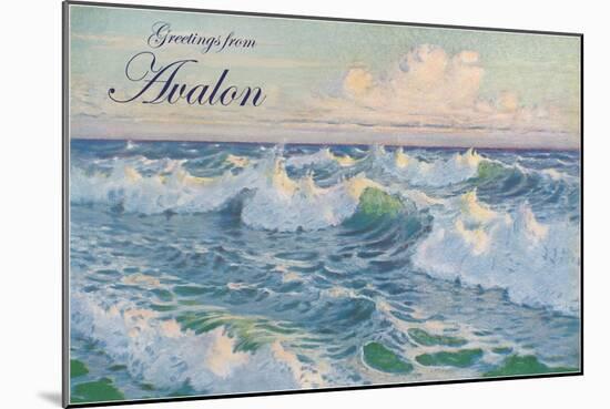 Greetings from Avalon, New Jersey, Seascape-null-Mounted Art Print