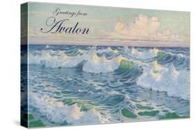 Greetings from Avalon, New Jersey, Seascape-null-Stretched Canvas
