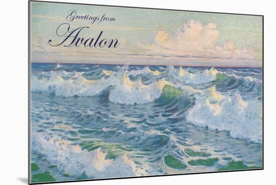 Greetings from Avalon, New Jersey, Seascape-null-Mounted Art Print