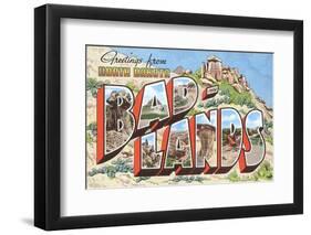 Greetings from Bad-Lands, North Dakota-Found Image Holdings Inc-Framed Photographic Print