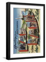 Greetings from Badlands, South Dakota-Lantern Press-Framed Art Print