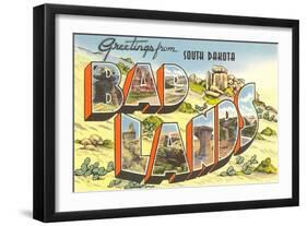 Greetings from Badlands, South Dakota-null-Framed Giclee Print