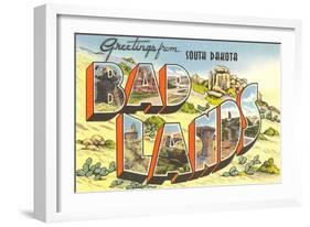 Greetings from Badlands, South Dakota-null-Framed Giclee Print