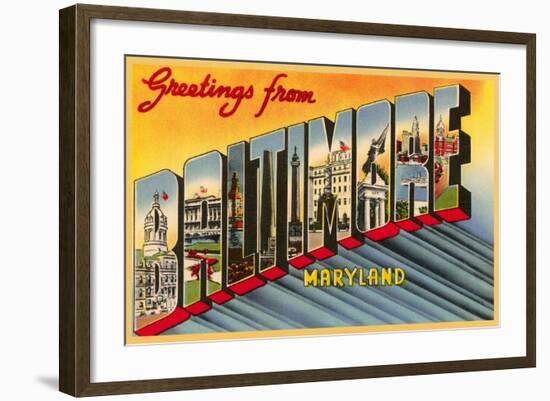 Greetings from Baltimore, Maryland-null-Framed Art Print