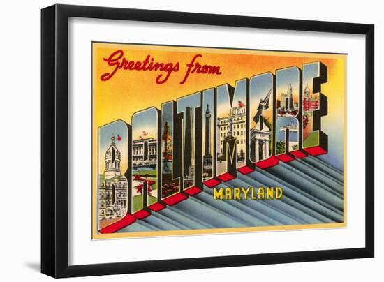 Greetings from Baltimore, Maryland-null-Framed Art Print