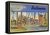 Greetings from Baltimore, Maryland-null-Framed Stretched Canvas