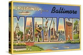 Greetings from Baltimore, Maryland-null-Stretched Canvas