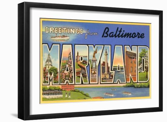 Greetings from Baltimore, Maryland-null-Framed Art Print