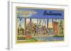 Greetings from Baltimore, Maryland-null-Framed Art Print