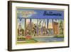 Greetings from Baltimore, Maryland-null-Framed Art Print