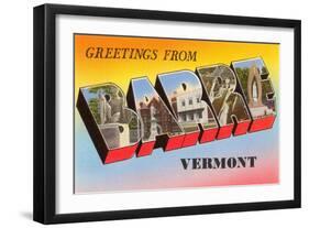 Greetings from Barre, Vermont-null-Framed Art Print