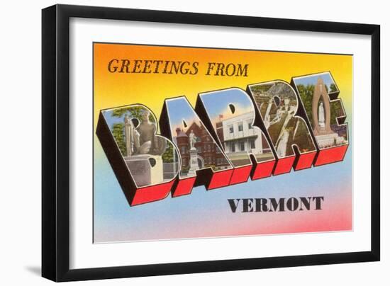 Greetings from Barre, Vermont-null-Framed Art Print