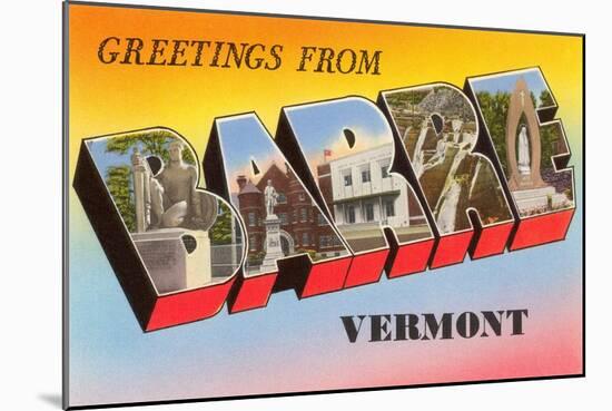 Greetings from Barre, Vermont-null-Mounted Art Print