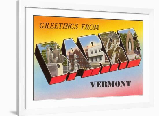 Greetings from Barre, Vermont-null-Framed Premium Giclee Print