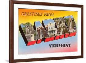 Greetings from Barre, Vermont-null-Framed Premium Giclee Print
