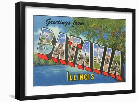 Greetings from Batavia, Illinois-null-Framed Art Print