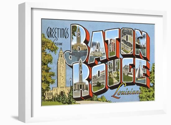 Greetings from Baton Rouge, Louisiana-null-Framed Art Print