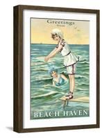 Greetings from Beach Haven, New Jersey-null-Framed Art Print