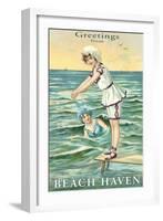 Greetings from Beach Haven, New Jersey-null-Framed Art Print