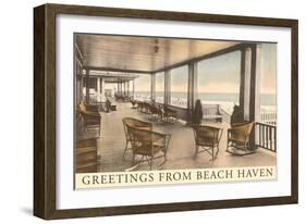 Greetings from Beach Haven, New Jersey-null-Framed Art Print