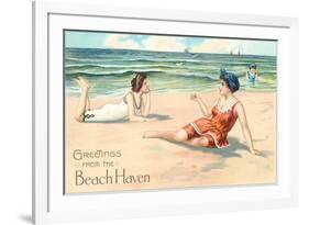 Greetings from Beach Haven, New Jersey-null-Framed Premium Giclee Print