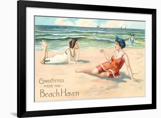 Greetings from Beach Haven, New Jersey-null-Framed Premium Giclee Print