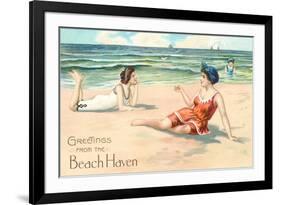 Greetings from Beach Haven, New Jersey-null-Framed Premium Giclee Print