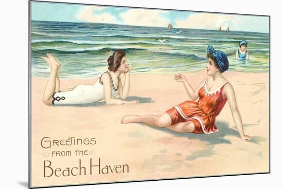 Greetings from Beach Haven, New Jersey-null-Mounted Premium Giclee Print