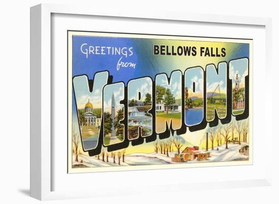 Greetings from Bellows Falls-null-Framed Art Print